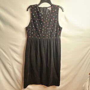 FADS Embroidered Floral Jumper Dress Women's 10 Petite Vintage